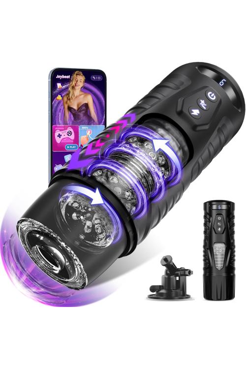 AI Sync Male Masturbator - 7 Thrust/Rotate Modes, LCD Display & Mounting Base